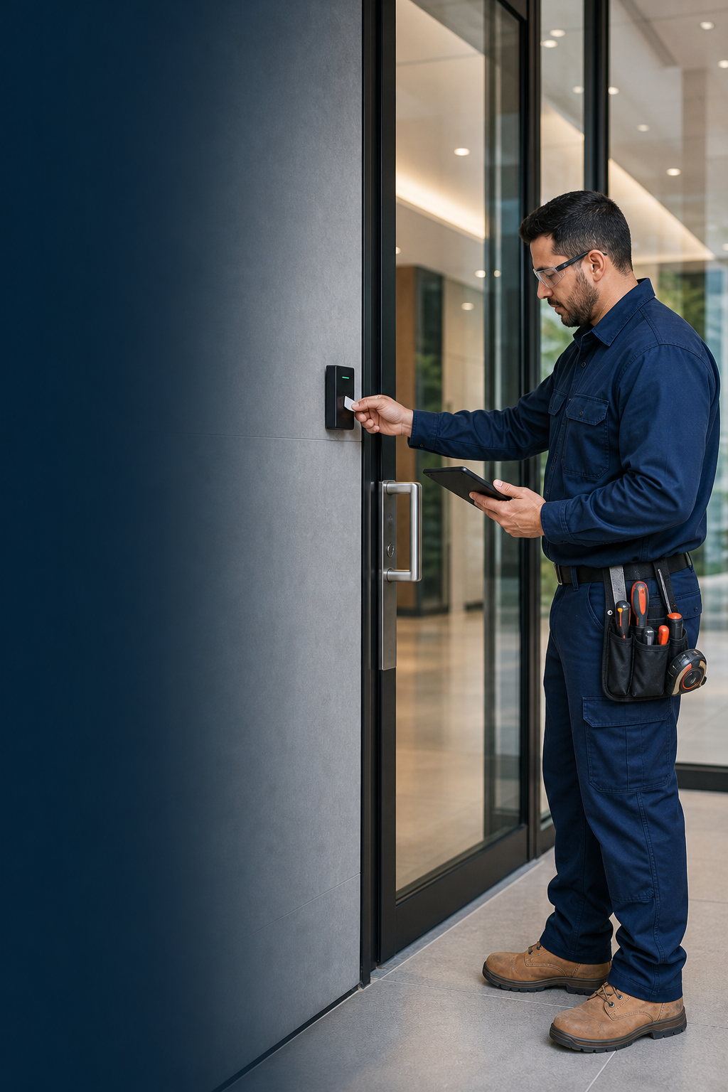 Locksmith contractor delivering commercial access support